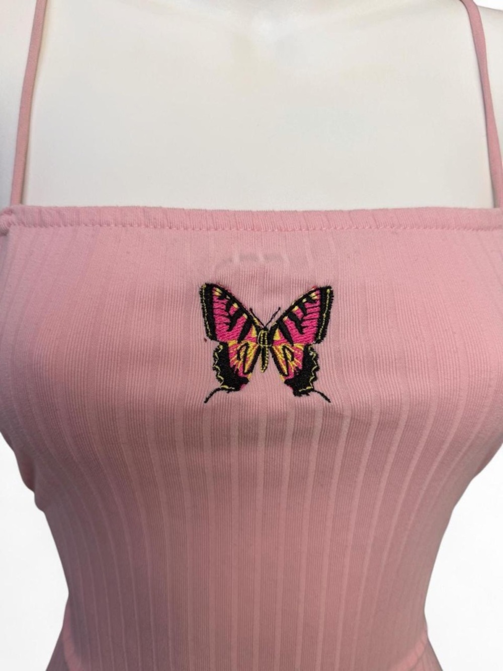 Rue21 Pink Ribbed Butterfly Cami - Picture 4 of 6